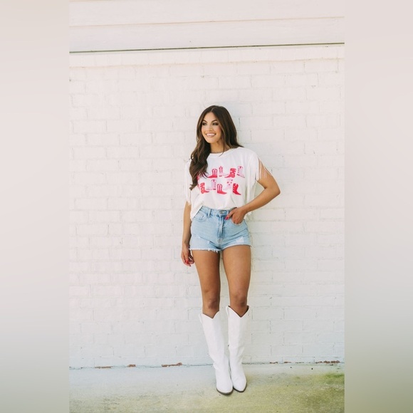 Main Strip Giddy Up Top with Fringe Size L NWT - Picture 3 of 9